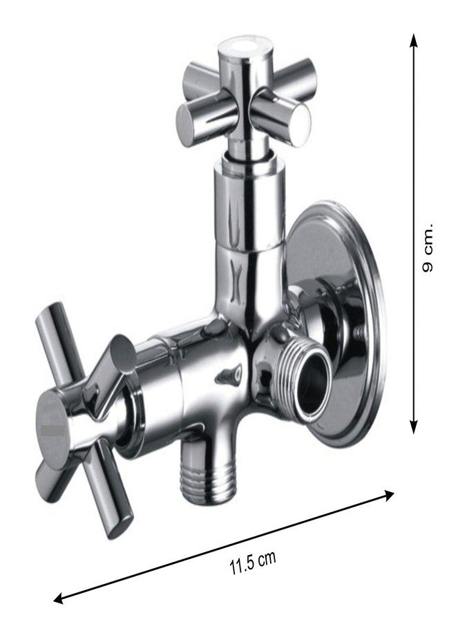 دريزل صمام زاوية ثنائي الاتجاه DRIZZLE Brass Corsa 2 في 1 (فضي، مطلي بالكروم) - Image 2